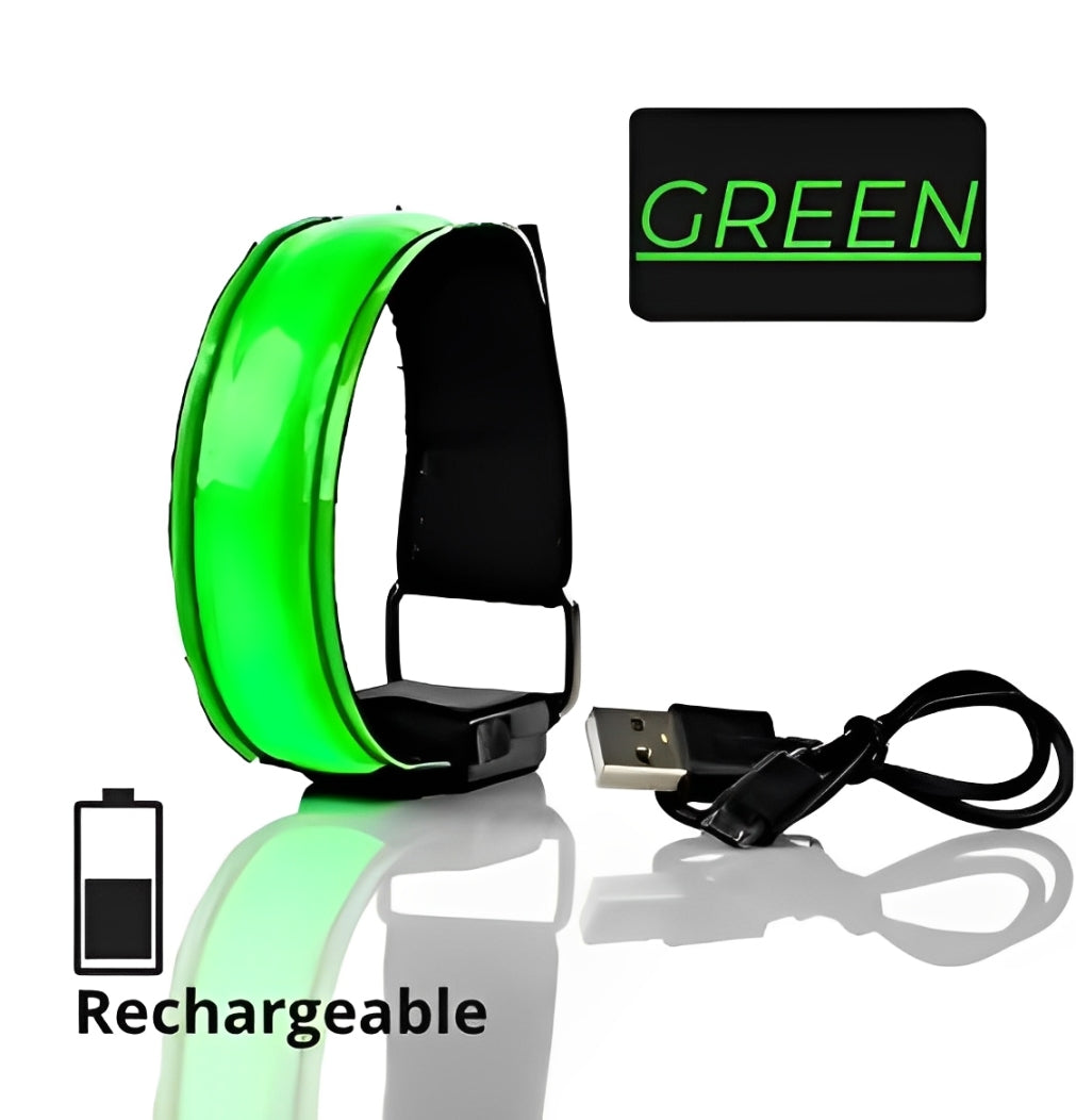 LED Safety Armband – USB Rechargeable Reflective Light for Night Running, Cycling & Outdoor Sports