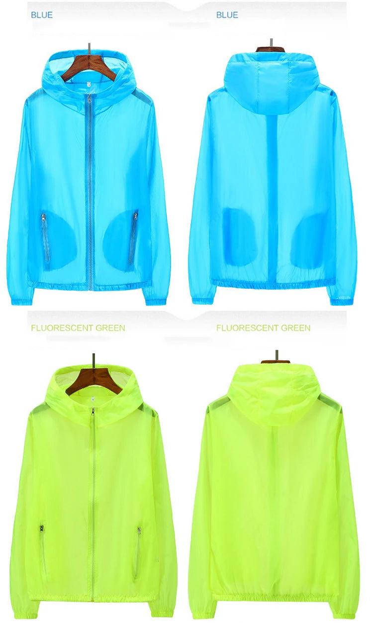 Ultralight & Transparent Windbreaker - Sun-Protective Jacket for Men, Women & Teens