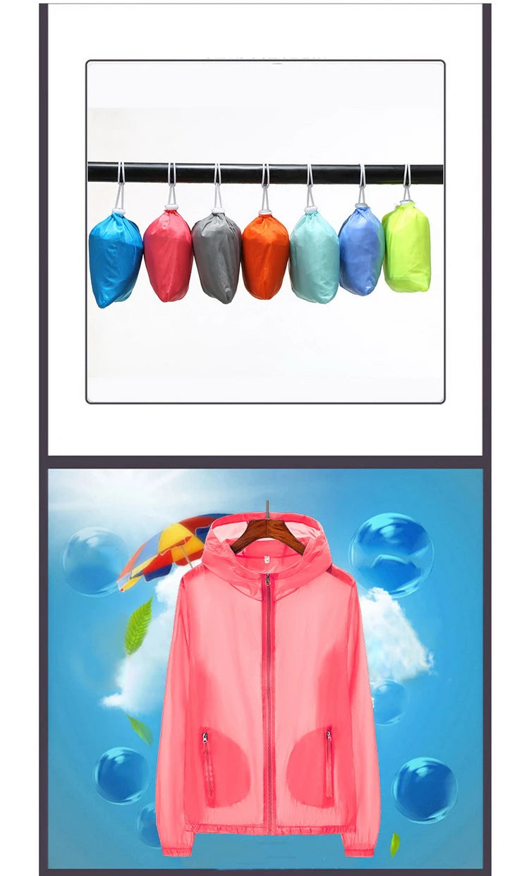Ultralight & Transparent Windbreaker - Sun-Protective Jacket for Men, Women & Teens