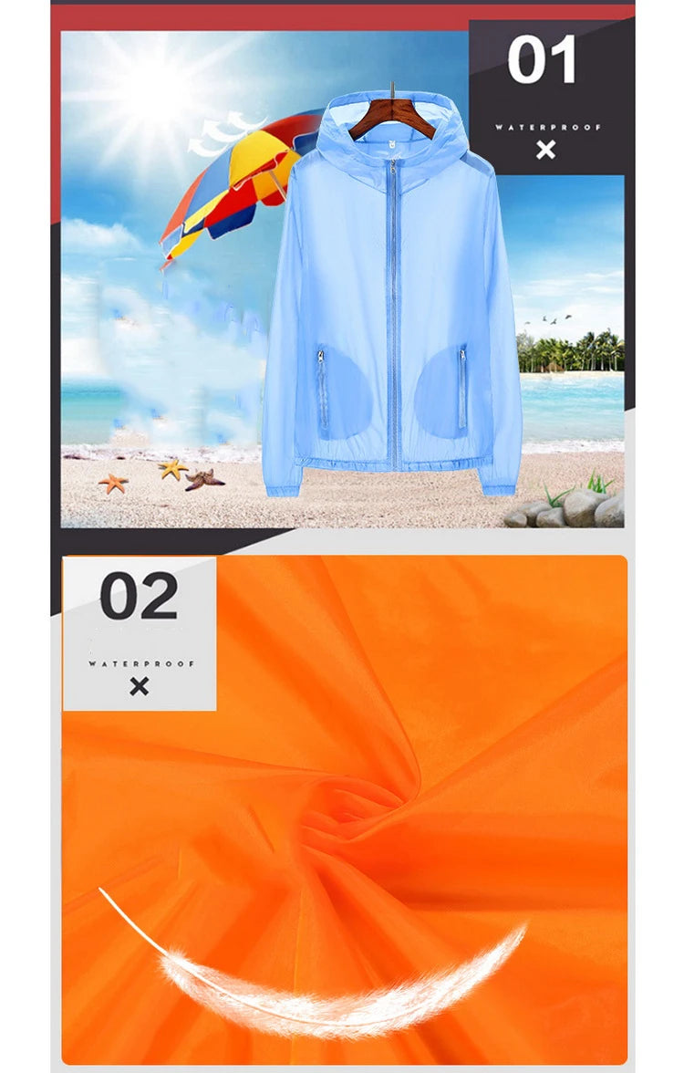 Ultralight & Transparent Windbreaker - Sun-Protective Jacket for Men, Women & Teens