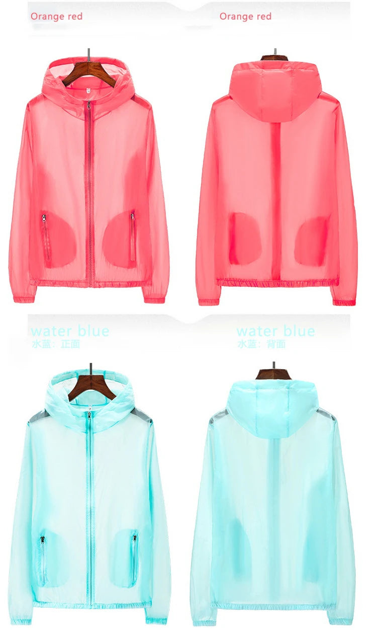 Ultralight & Transparent Windbreaker - Sun-Protective Jacket for Men, Women & Teens