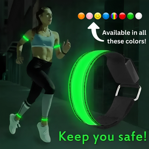 LED Safety Armband – USB Rechargeable Reflective Light for Night Running, Cycling & Outdoor Sports