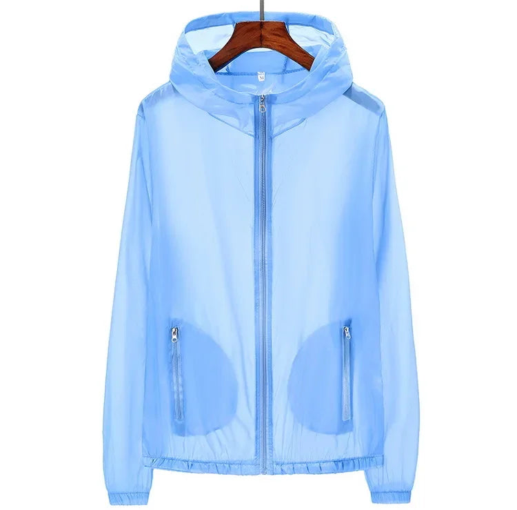 Ultralight & Transparent Windbreaker - Sun-Protective Jacket for Men, Women & Teens