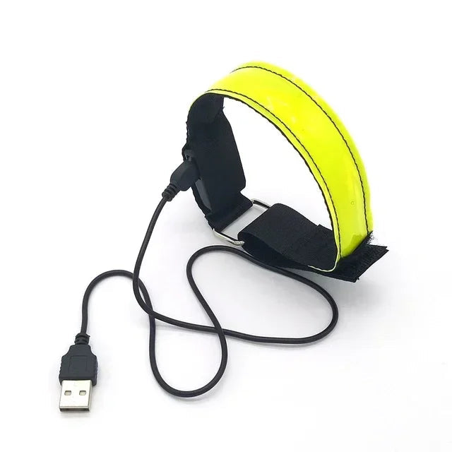 LED Safety Armband – USB Rechargeable Reflective Light for Night Running, Cycling & Outdoor Sports