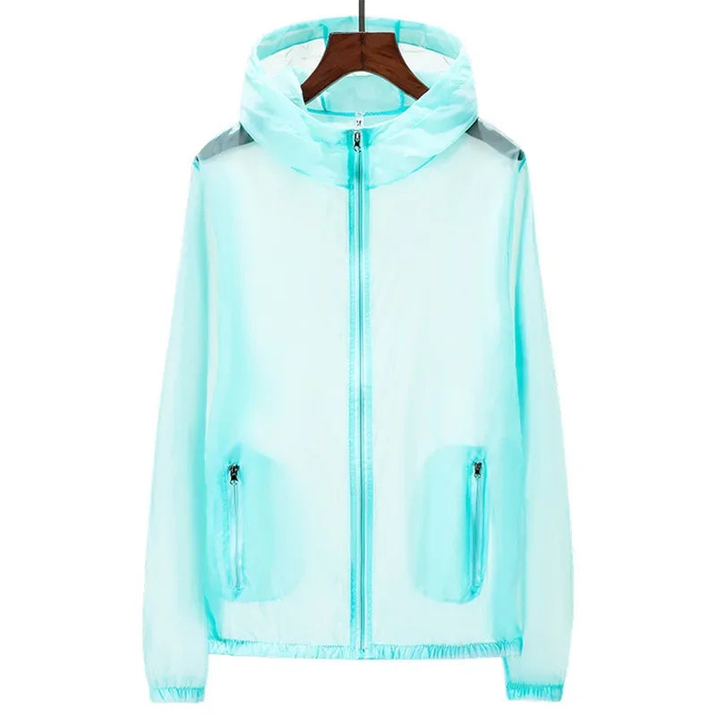 Ultralight & Transparent Windbreaker - Sun-Protective Jacket for Men, Women & Teens