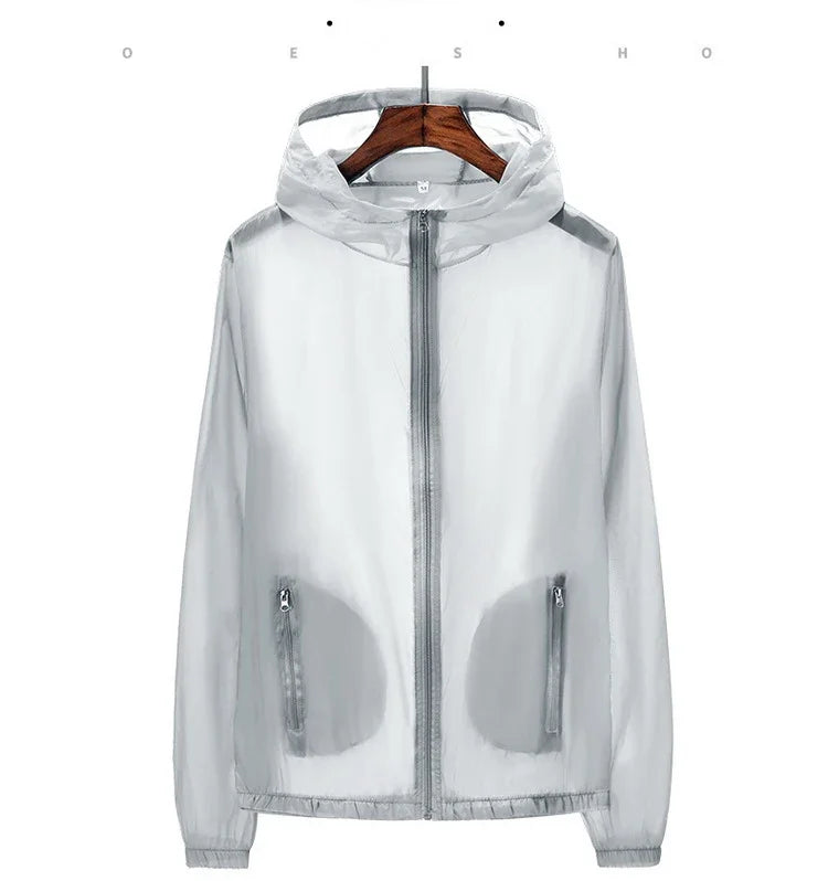 Ultralight & Transparent Windbreaker - Sun-Protective Jacket for Men, Women & Teens