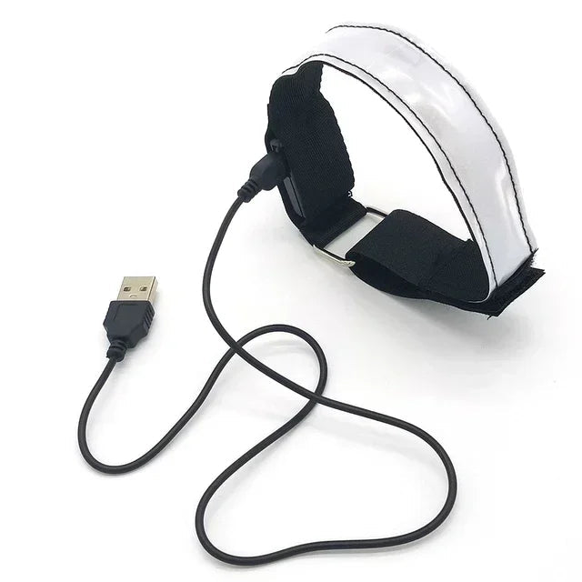 LED Safety Armband – USB Rechargeable Reflective Light for Night Running, Cycling & Outdoor Sports