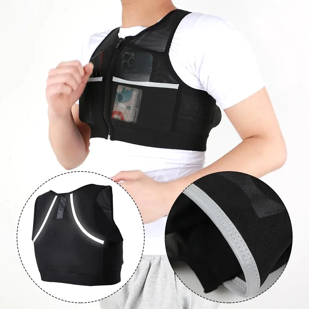 Reflective Running Vest with Pockets | Unisex Marathon & Jogging Vest