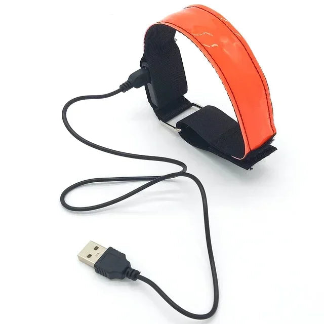 LED Safety Armband – USB Rechargeable Reflective Light for Night Running, Cycling & Outdoor Sports