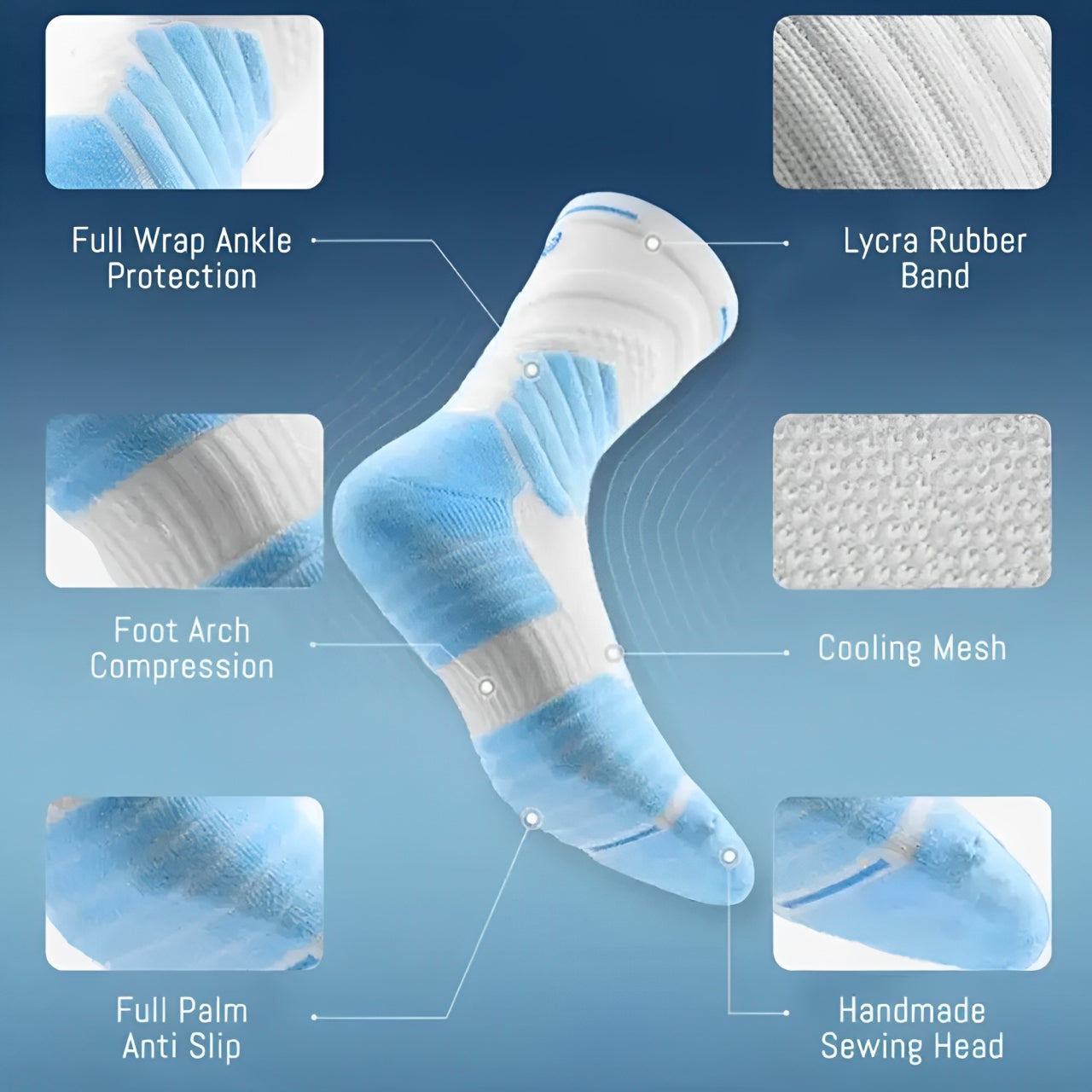 Bullfight 2.0 Elite Running Socks - High-Top, Thick & Professional