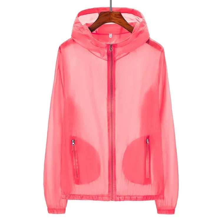 Ultralight & Transparent Windbreaker - Sun-Protective Jacket for Men, Women & Teens