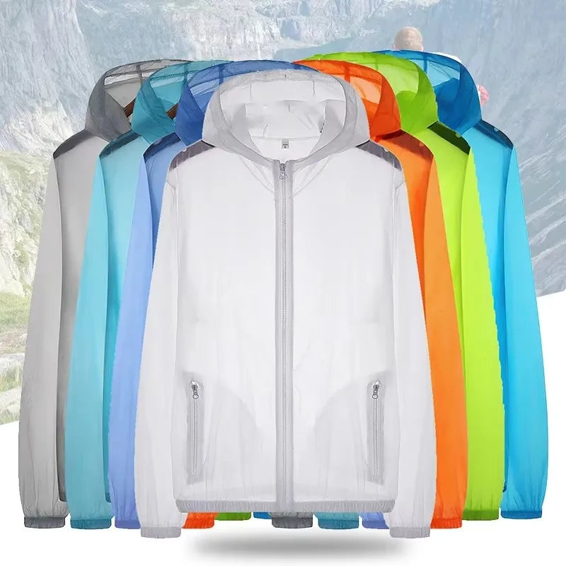 Ultralight & Transparent Windbreaker - Sun-Protective Jacket for Men, Women & Teens