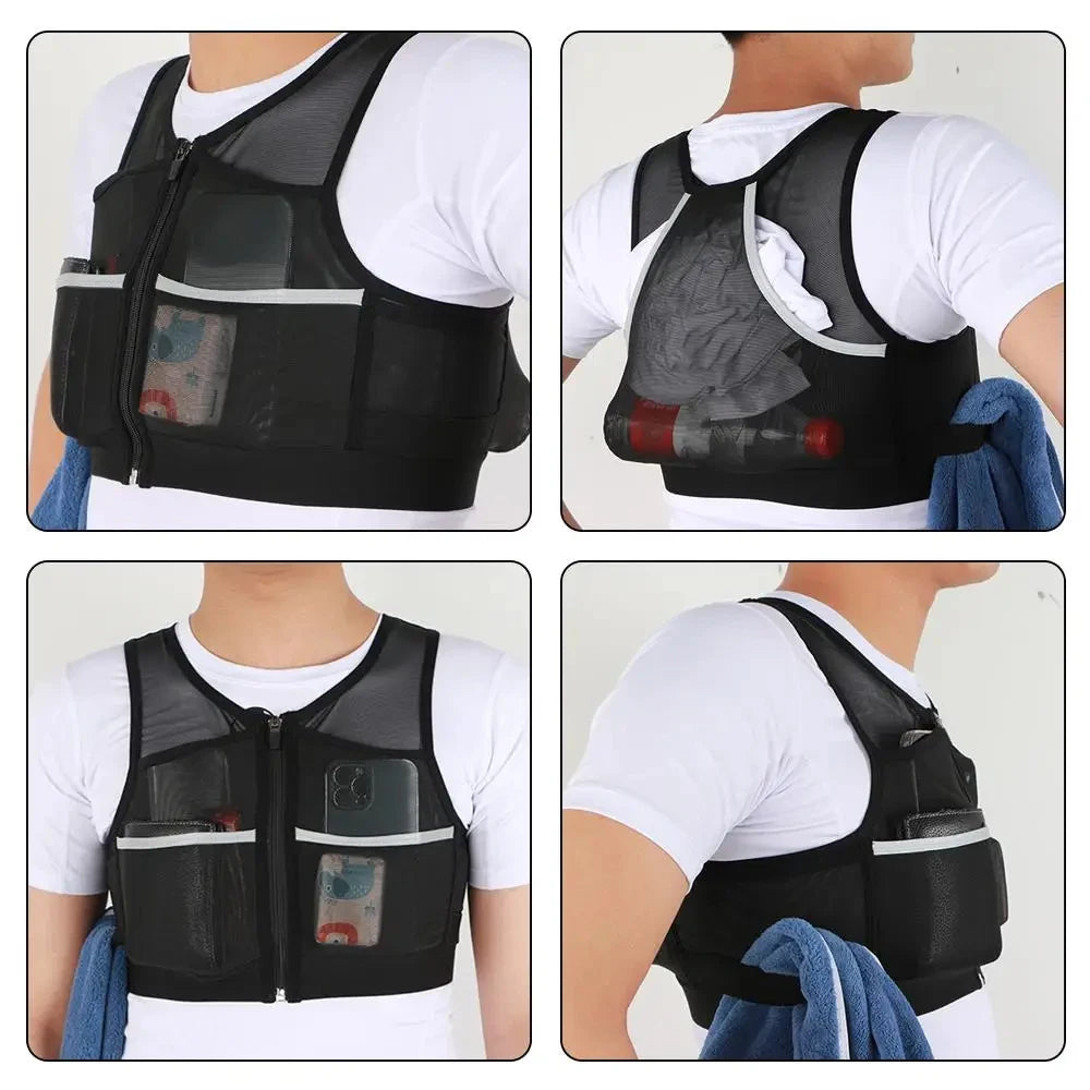 Reflective Running Vest with Pockets | Unisex Marathon & Jogging Vest