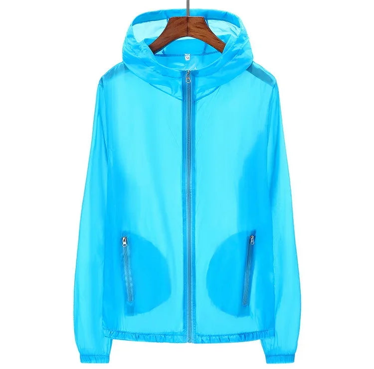 Ultralight & Transparent Windbreaker - Sun-Protective Jacket for Men, Women & Teens