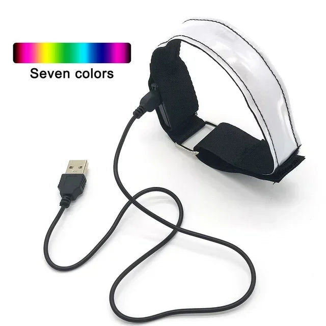 LED Safety Armband – USB Rechargeable Reflective Light for Night Running, Cycling & Outdoor Sports